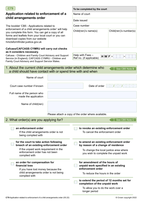 First page of the C79 form.